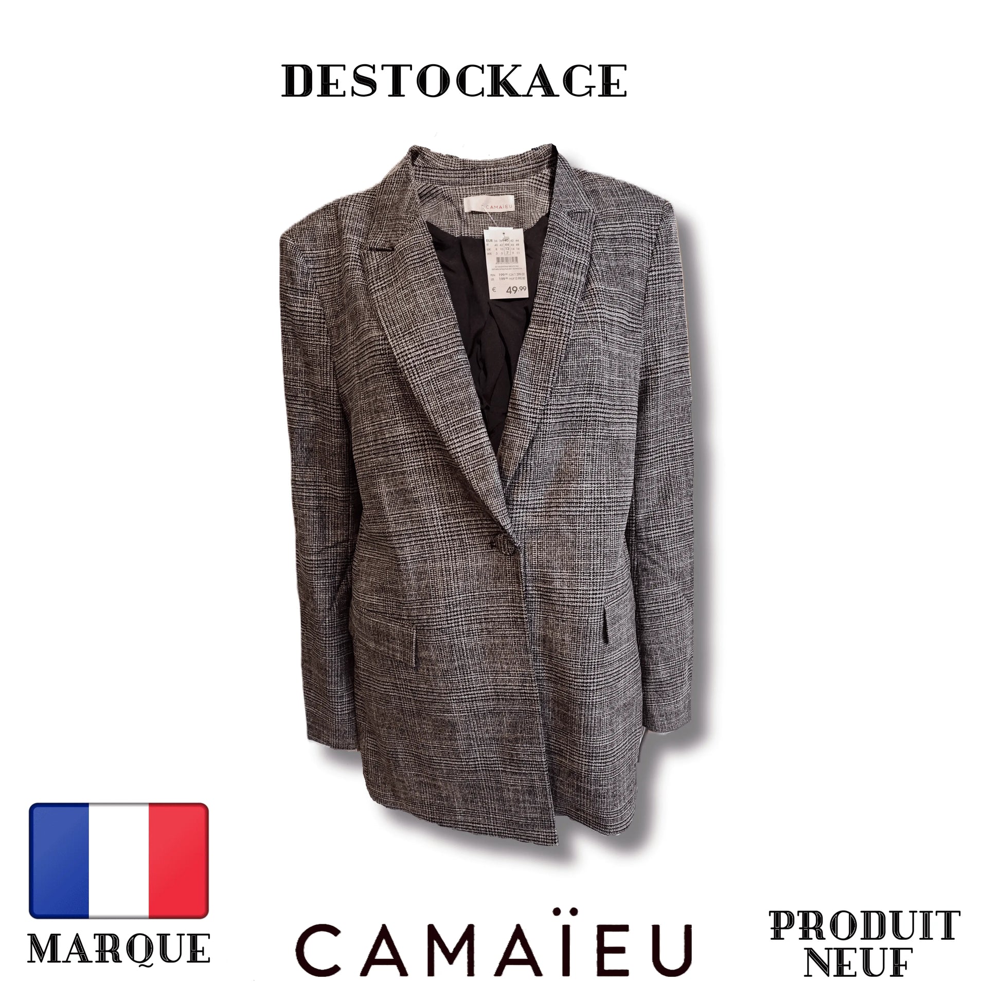 Blazer Camaieu gris fente d aisance au dos deux poches Royal Royal Destockage