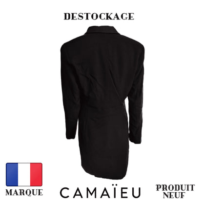 Camaïeu Costume Tailleur femme noir double boutonnage deux poches Royal Déstockage™