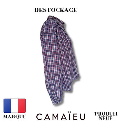 Camaïeu Blouse carreaux rayure - À Carreaux - Plusieurs Teintes - 100% Coton Royal Déstockage™