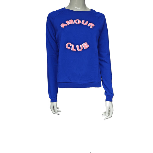 Camaïeu Pull-over bleu manches longues amour club Royal Déstockage™