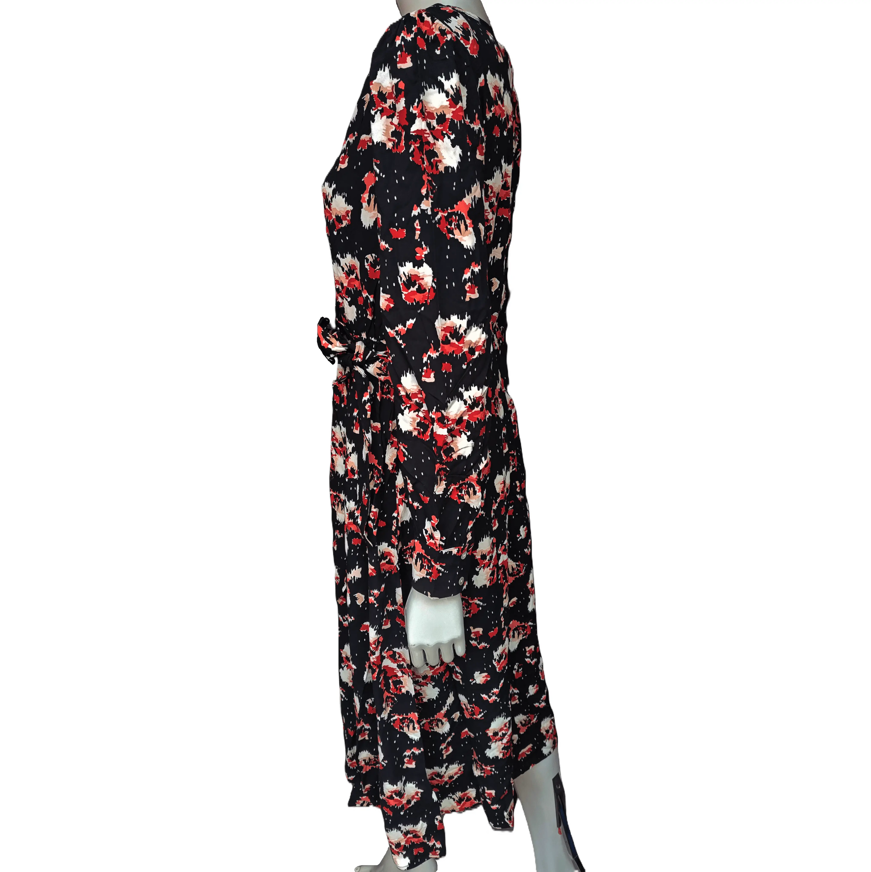 Charger l&#39;image dans la galerie, Robe Camaïeu fleurie noire et rouge Royal Déstockage™
