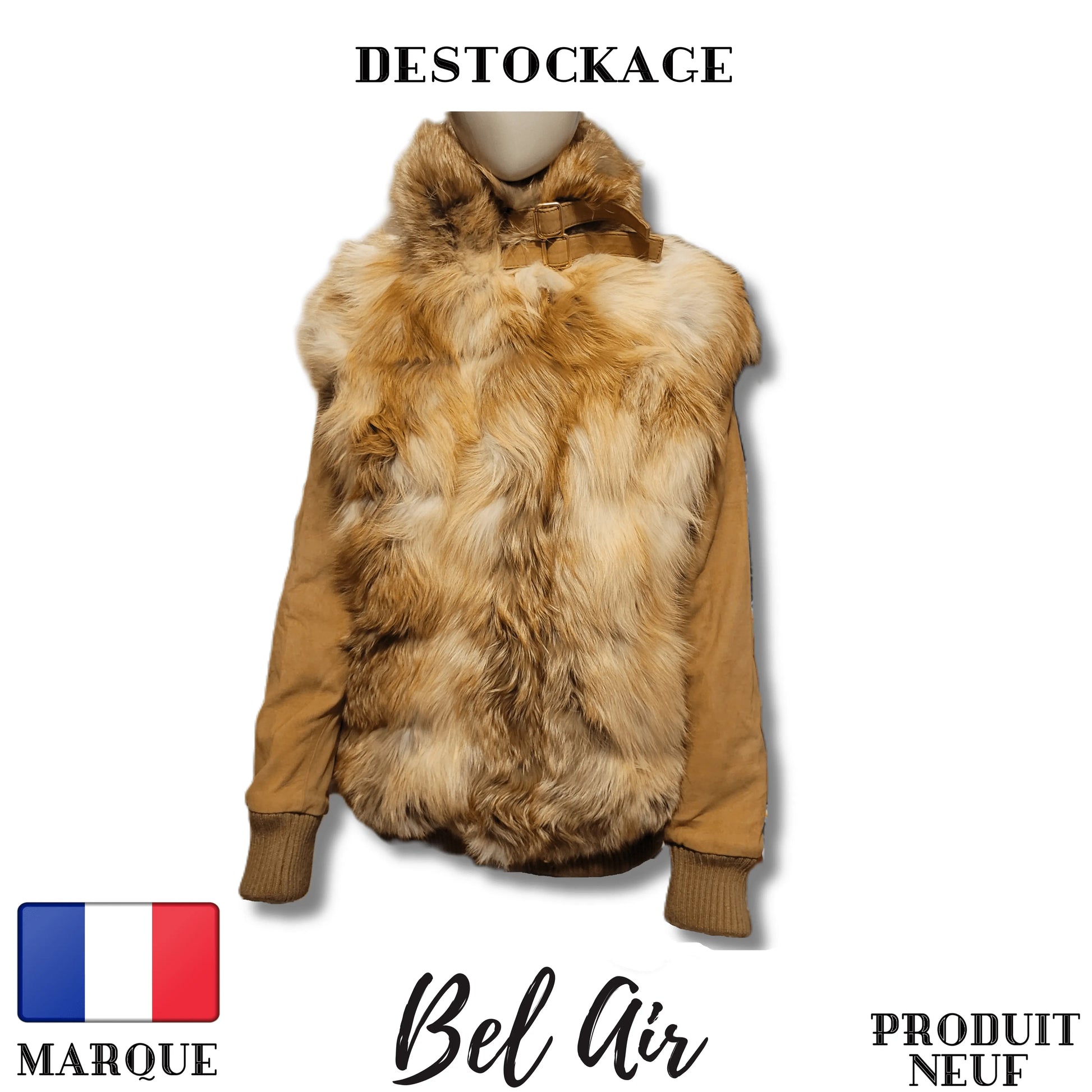 manteau hiver montagne Bel Air Full Recouverte Complète Fourrure cuir daim