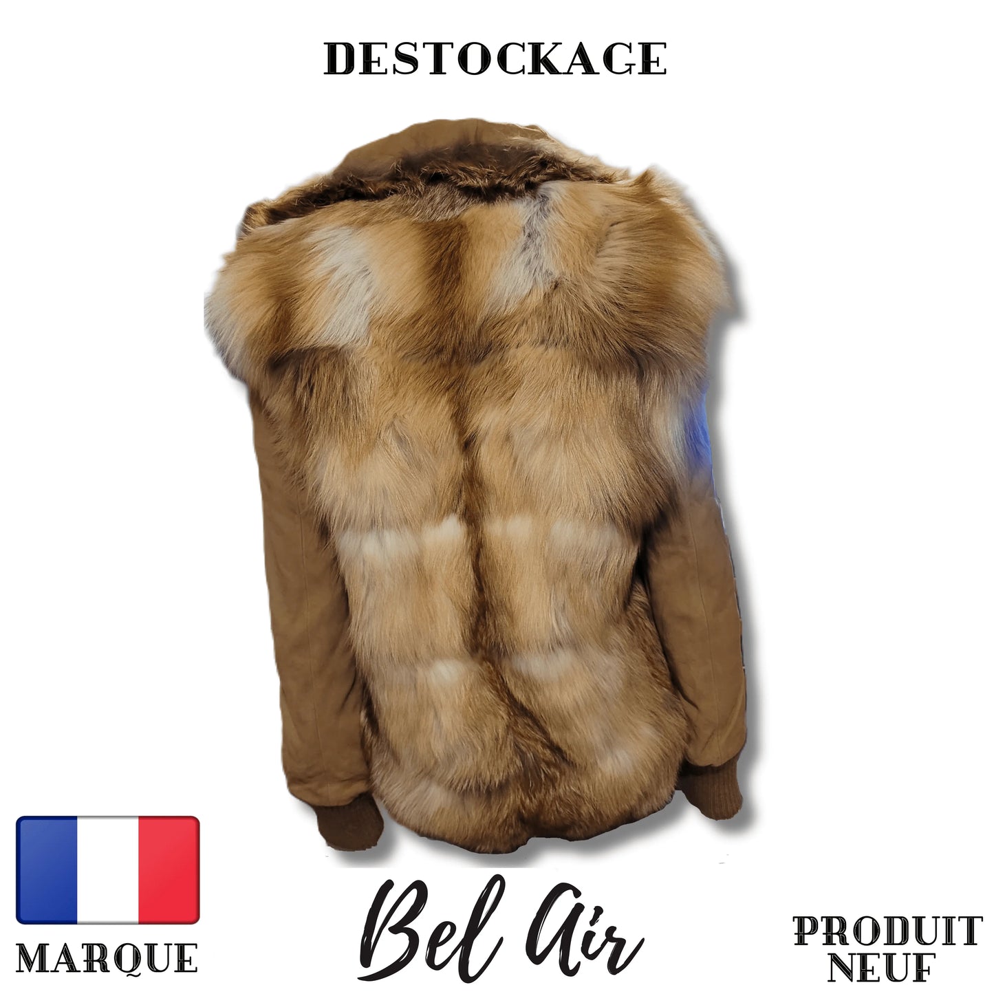 manteau hiver montagne Bel Air Full Recouverte Complète Fourrure cuir daim