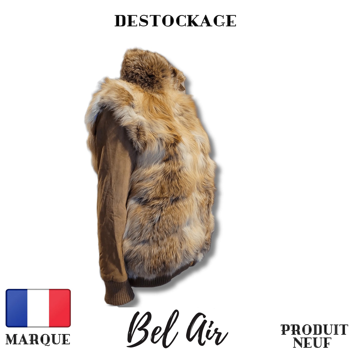 Bel Air manteau hiver montagne Full Recouverte Complète Fourrure cuir daim