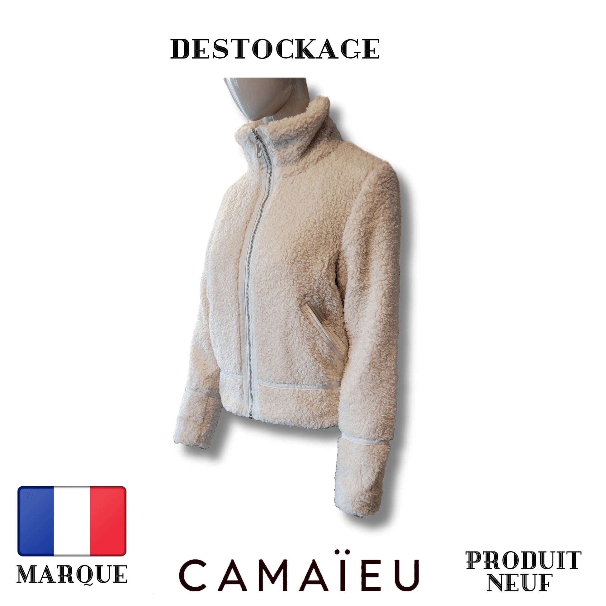 Veste Camaieu Manteau poche col roulé