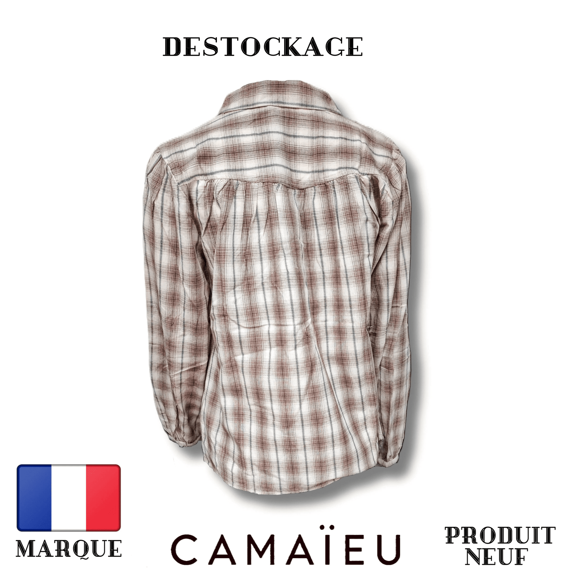 Camaïeu Chemisier à carreaux - Plusieurs couleurs - 100% coton - Royal Déstockage™