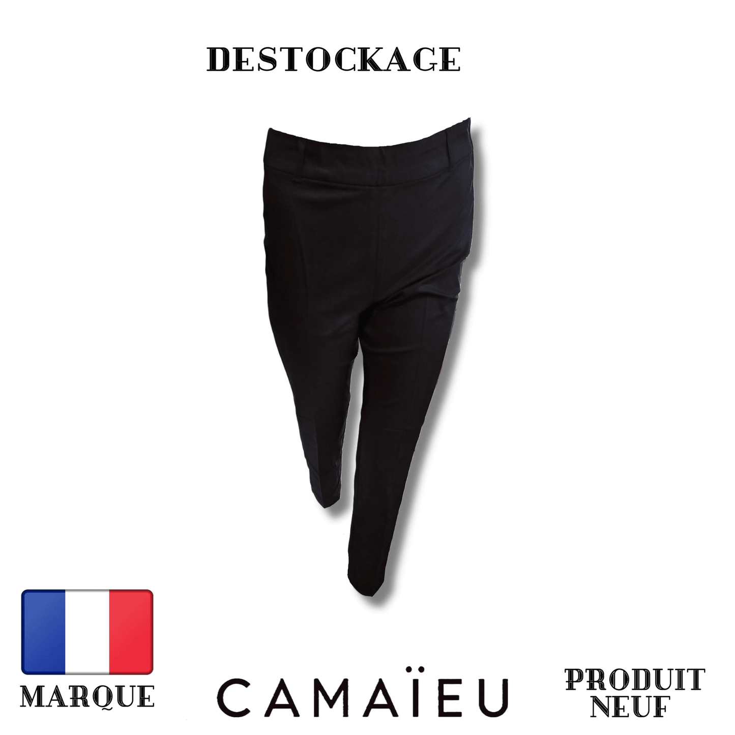 Camaïeu - Pantalon - Noir - Avec Fermeture éclair latérale - Royal Déstockage™