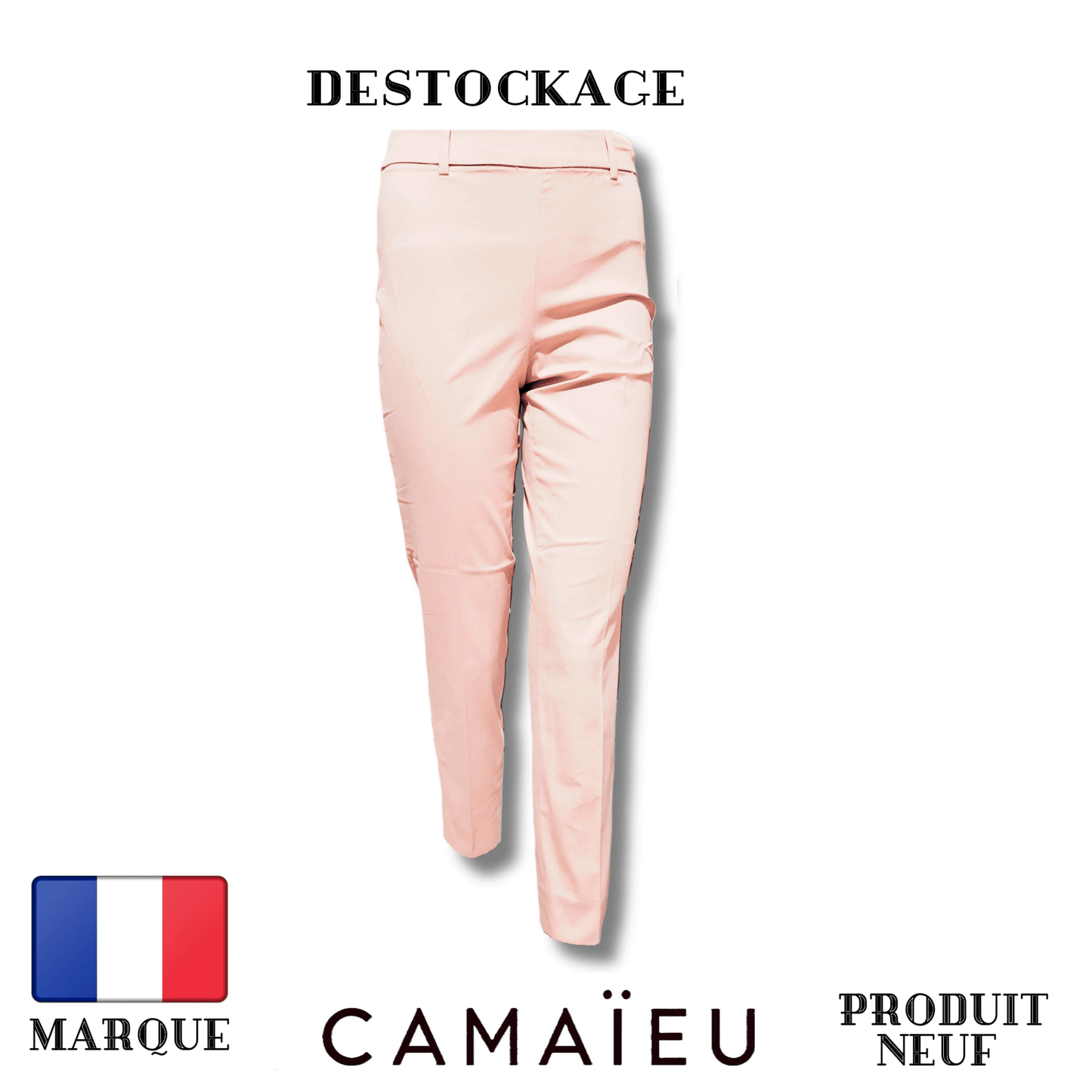 Camaïeu - Pantalon - Rose - Avec Fermeture éclair latérale - Royal Déstockage™