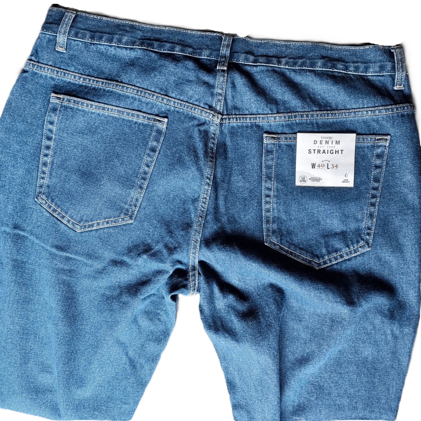 Jeans bleu George coupe droite pour homme - Royal Déstockage™