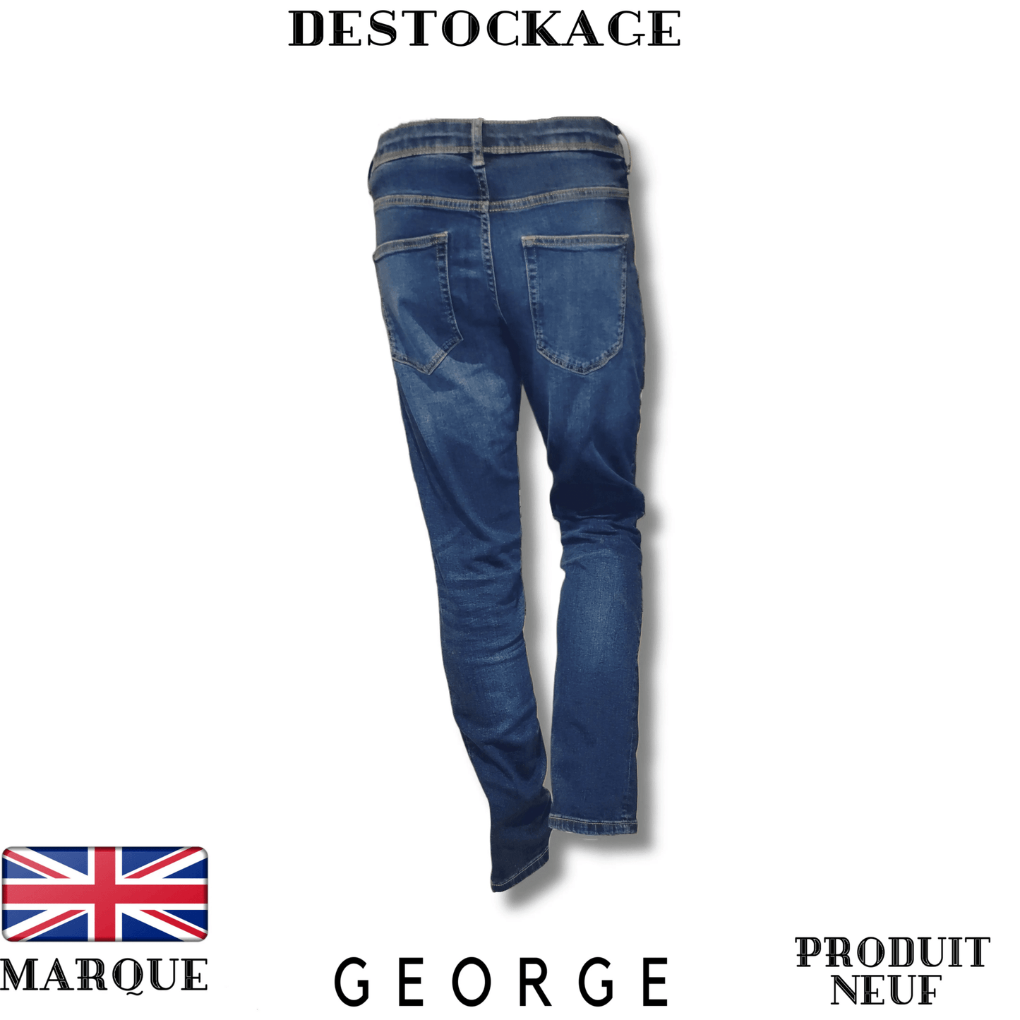 Jeans bleu George coupe slim pour homme - Royal Déstockage™