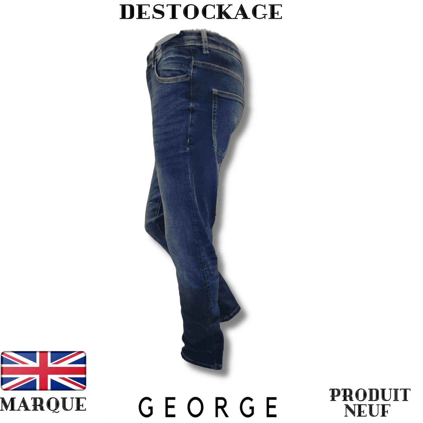 Jeans bleu George coupe slim pour homme - Royal Déstockage™