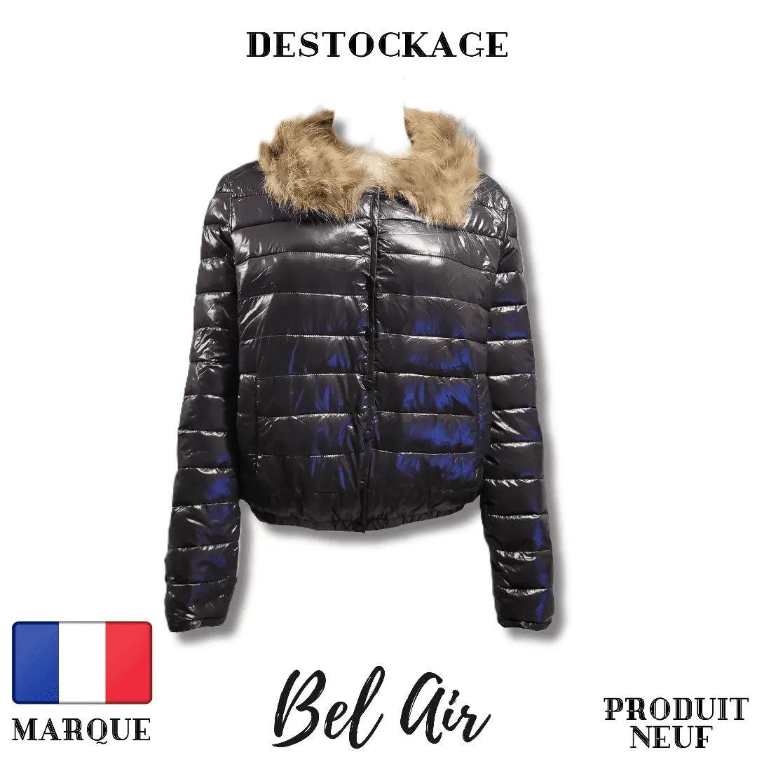 Veste noir Bel Air fourrure véritable - Royal Déstockage™