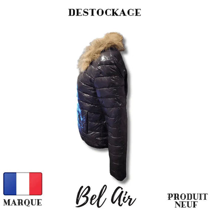 Veste noir Bel Air fourrure véritable - Royal Déstockage™