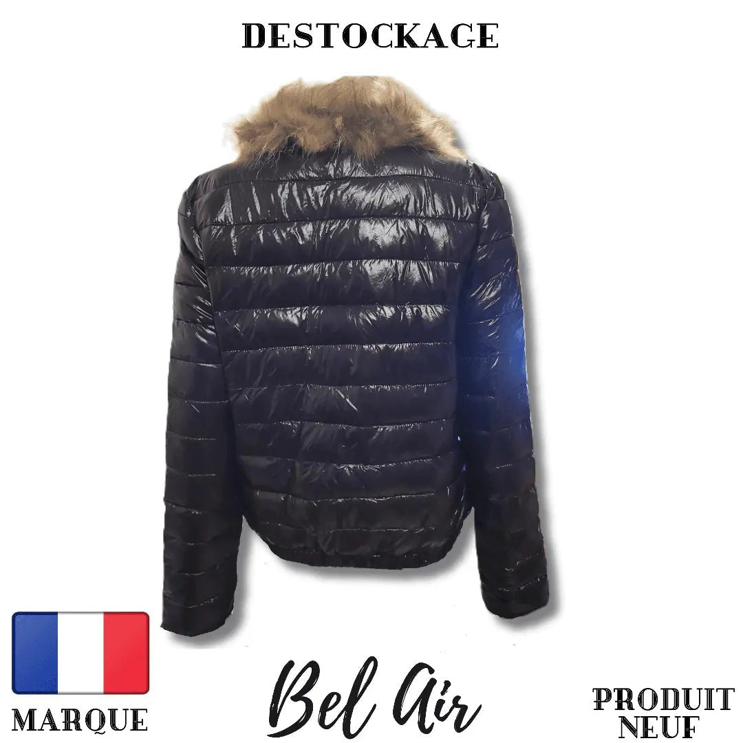 Veste noir Bel Air fourrure véritable - Royal Déstockage™